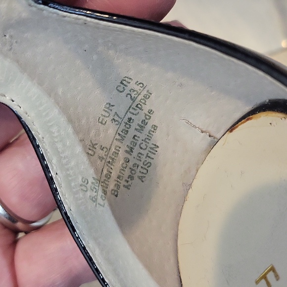 FRANCO SARTO Austin Black Tan Black Ankle Strap Peep Toe 3" Heel - Picture 3 of 12